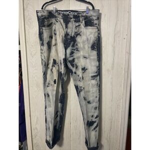 NormCore Punk Rock Paint Bleach Acid Wash Destroyed Denim Blue Jeans Size 40x32